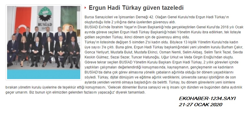 EKOHABER 1234. ve 1235. Sayı Haberleri